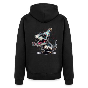Dinosaure Anniversaire Dino T Rex - Veste à capuche bio Premium Unisexe - noir - Dos - Nico (187cm)
