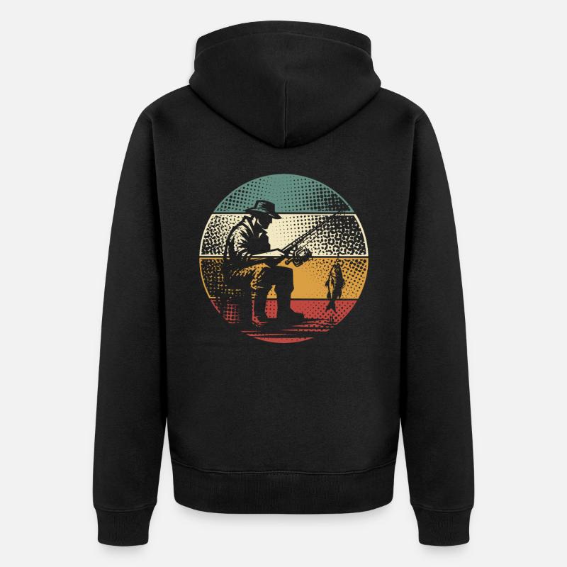 Pêche Pêcheurs Pêche - Veste à capuche bio Premium Unisexe - noir