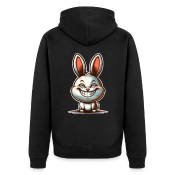 Rabbit Rabbit - Unisex Premium Organic Zip Hoodie - black - Back - Nico (187cm)