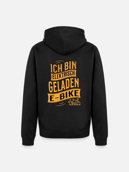 E-Bike E-Biker - Unisex Premium Bio Zip Hoodie - Schwarz