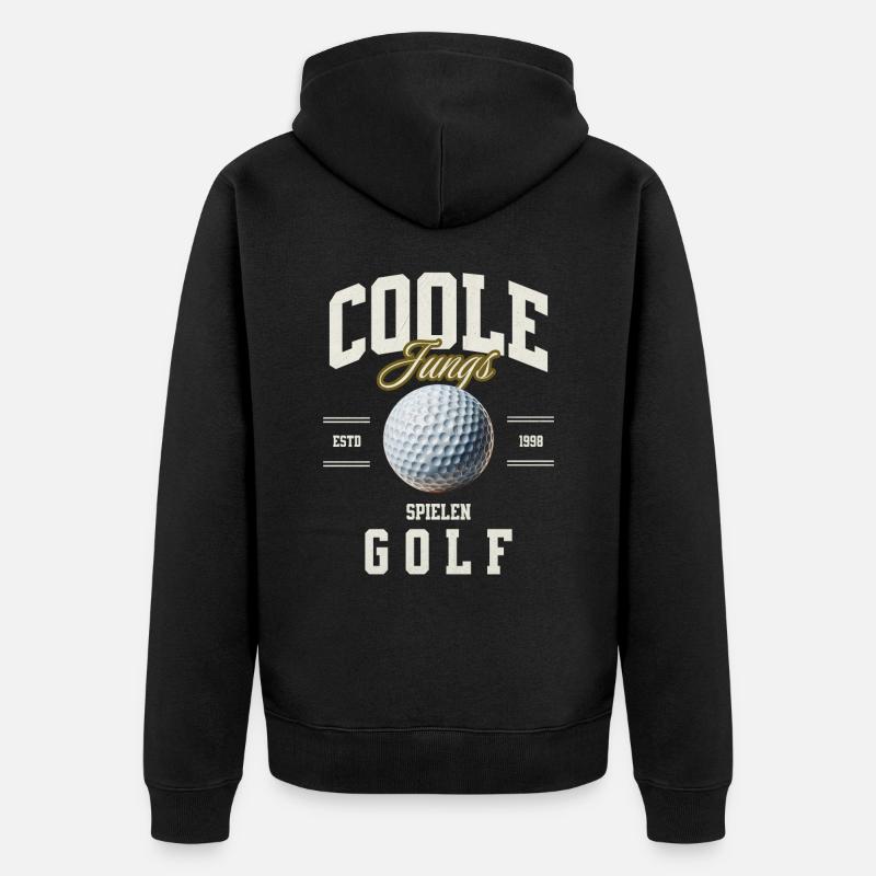 Golf - Unisex Premium Bio Zip Hoodie - Schwarz