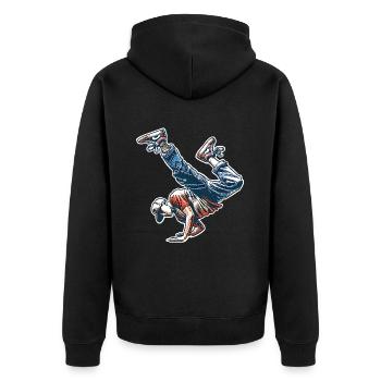 Breakdancing - Unisex Premium Organic Zip Hoodie - black - Back - Nico (187cm)