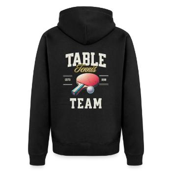 Table tennis - Unisex Premium Organic Zip Hoodie - black - Back - Nico (187cm)