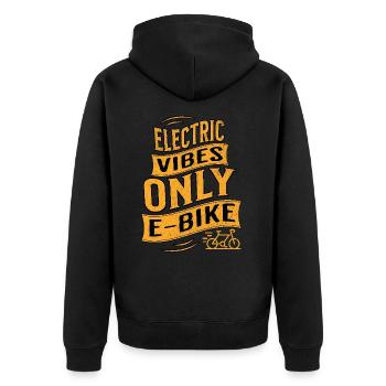 E-Bike E-Biker - Unisex Premium Organic Zip Hoodie - black - Back - Nico (187cm)