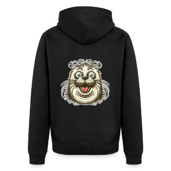 Robbe Seehund - Unisex Premium Bio Zip Hoodie - Schwarz - Hinten - Nico (187cm)