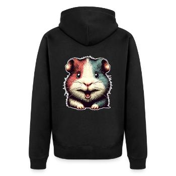 Hamster - Unisex Premium Organic Zip Hoodie - black - Back - Nico (187cm)