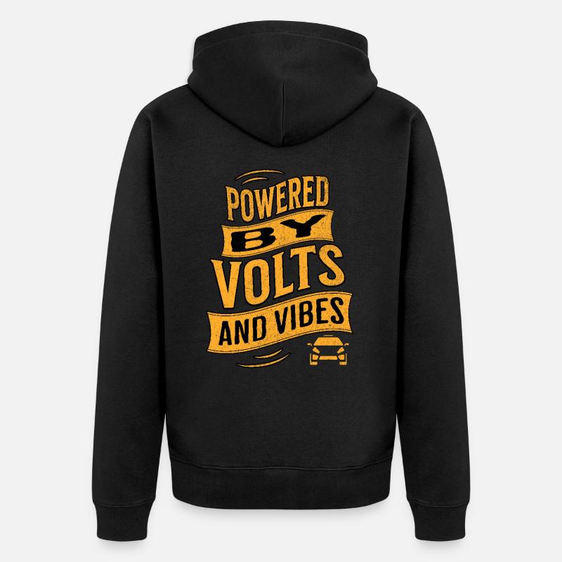 E-Auto Elektroauto - Unisex Premium Bio Zip Hoodie - Schwarz