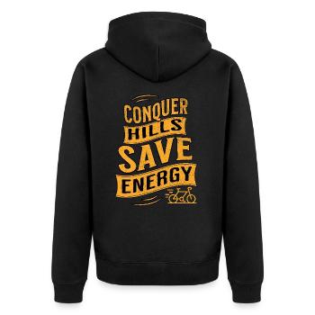 E-Bike E-Biker - Unisex Premium Organic Zip Hoodie - black - Back - Nico (187cm)