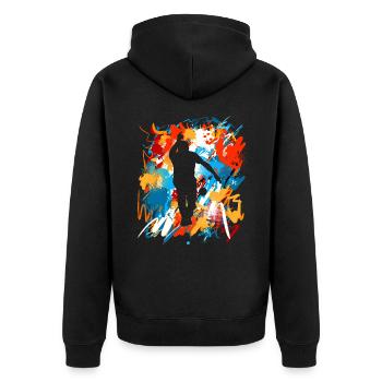 Boule Boccia Boule player - Unisex Premium Organic Zip Hoodie - black - Back - Nico (187cm)