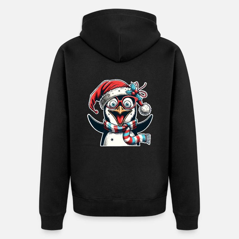 Noël pingouin - Veste à capuche bio Premium Unisexe - noir