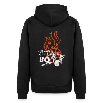 Basketball 6. Geburtstag Basketballer - Unisex Premium Bio Zip Hoodie - Schwarz - Hinten - Nico (187cm)