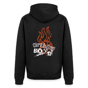 Basketball 13. Geburtstag Basketballer - Unisex Premium Bio Zip Hoodie - Schwarz - Hinten - Nico (187cm)