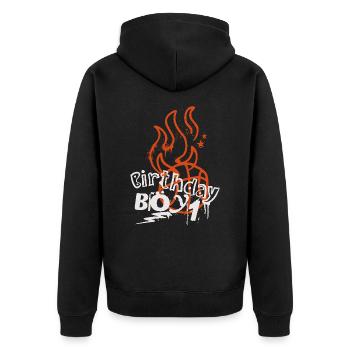 Basketball 1. Geburtstag Basketballer - Unisex Premium Bio Zip Hoodie - Schwarz - Hinten - Nico (187cm)