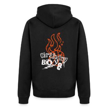 Basketball 8. Geburtstag Basketballer - Unisex Premium Bio Zip Hoodie - Schwarz - Hinten - Nico (187cm)