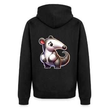 Anteater - Unisex Premium Organic Zip Hoodie - black - Back - Nico (187cm)