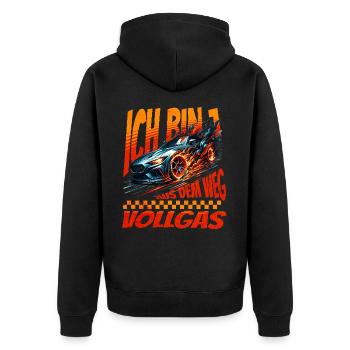 I'm 1 out of the way. Children's birthday racing car - Unisex Premium Organic Zip Hoodie - black - Back - Nico (187cm)