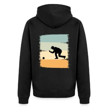 Boule Boccia Boule player - Unisex Premium Organic Zip Hoodie - black - Back - Nico (187cm)