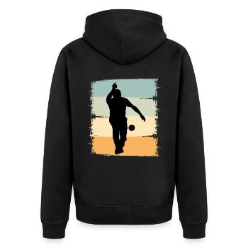 Boule Boccia Boule player - Unisex Premium Organic Zip Hoodie - black - Back - Nico (187cm)