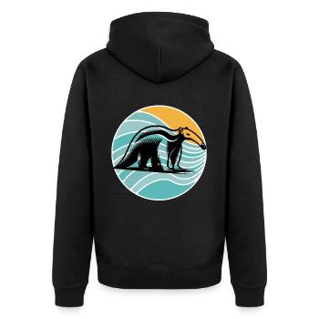 Anteater - Unisex Premium Organic Zip Hoodie - black - Back - Nico (187cm)