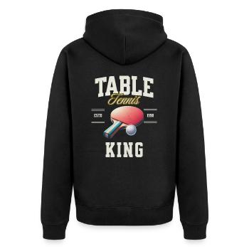 Table tennis - Unisex Premium Organic Zip Hoodie - black - Back - Nico (187cm)