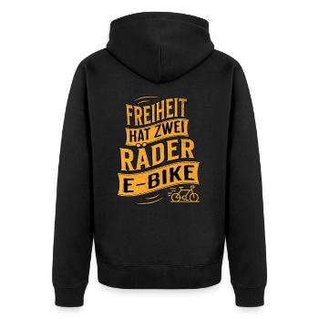 E-Bike E-Biker - Unisex Premium Organic Zip Hoodie - black - Back - Nico (187cm)