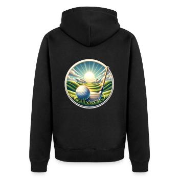 Gulf - Unisex Premium Organic Zip Hoodie - black - Back - Nico (187cm)