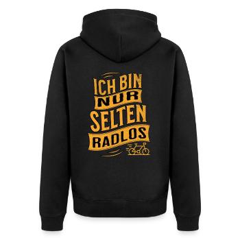 E-Bike E-Biker - Unisex Premium Organic Zip Hoodie - black - Back - Nico (187cm)