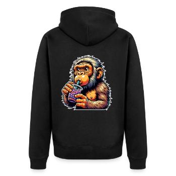 Thé à bulles de Néandertal - Veste à capuche bio Premium Unisexe - noir - Dos - Nico (187cm)