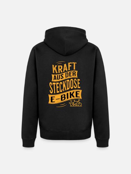 E-Bike E-Biker - Unisex Premium Bio Zip Hoodie - Schwarz