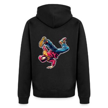 Breakdancing - Unisex Premium Organic Zip Hoodie - black - Back - Nico (187cm)