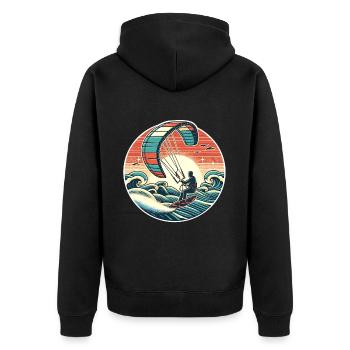 Kitesurf Kitesurfer Kiteboard - Veste à capuche bio Premium Unisexe - noir - Dos - Nico (187cm)
