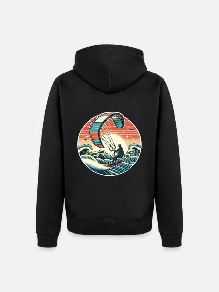 Kitesurf Kitesurfer Kiteboard - Veste à capuche bio Premium Unisexe - noir