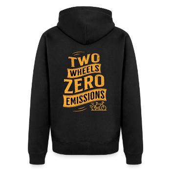 E-Bike E-Biker - Unisex Premium Organic Zip Hoodie - black - Back - Nico (187cm)