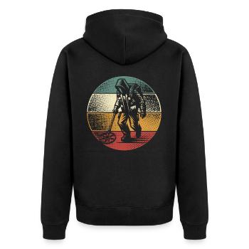 Sondeln Metalldetektor - Unisex Premium Bio Zip Hoodie - Schwarz - Hinten - Nico (187cm)