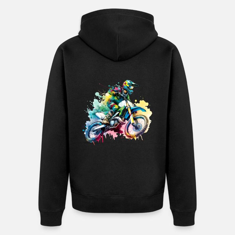 Motocross - Veste à capuche bio Premium Unisexe - noir