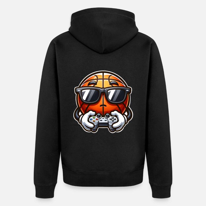 Joueur de basket-ball - Veste à capuche bio Premium Unisexe - noir