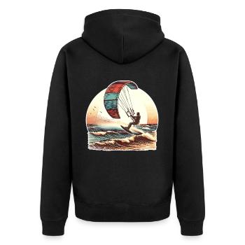 Kitesurf Kitesurfer Kiteboard - Veste à capuche bio Premium Unisexe - noir - Dos - Nico (187cm)