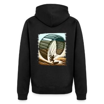 Kitesurf Kitesurfer Kiteboard - Veste à capuche bio Premium Unisexe - noir - Dos - Nico (187cm)