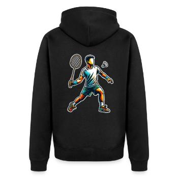 Badminton - Veste à capuche bio Premium Unisexe - noir - Dos - Nico (187cm)