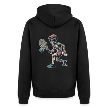 Tennis extraterrestre - Veste à capuche bio Premium Unisexe - noir - Dos - Nico (187cm)