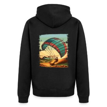 Kitesurf Kitesurfer Kiteboard - Veste à capuche bio Premium Unisexe - noir - Dos - Nico (187cm)