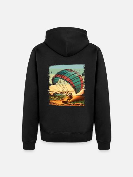 Kitesurfing Kitesurfer Kiteboard - Unisex Premium Organic Zip Hoodie - black