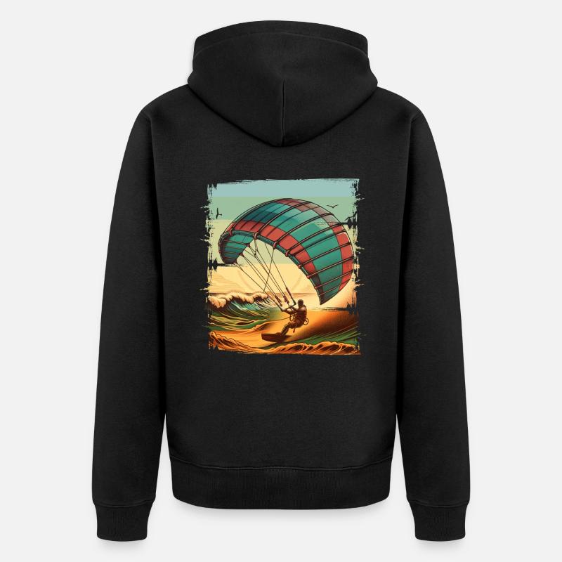 Kitesurf Kitesurfer Kiteboard - Veste à capuche bio Premium Unisexe - noir