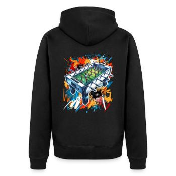Foosball table table football - Unisex Premium Organic Zip Hoodie - black - Back - Nico (187cm)