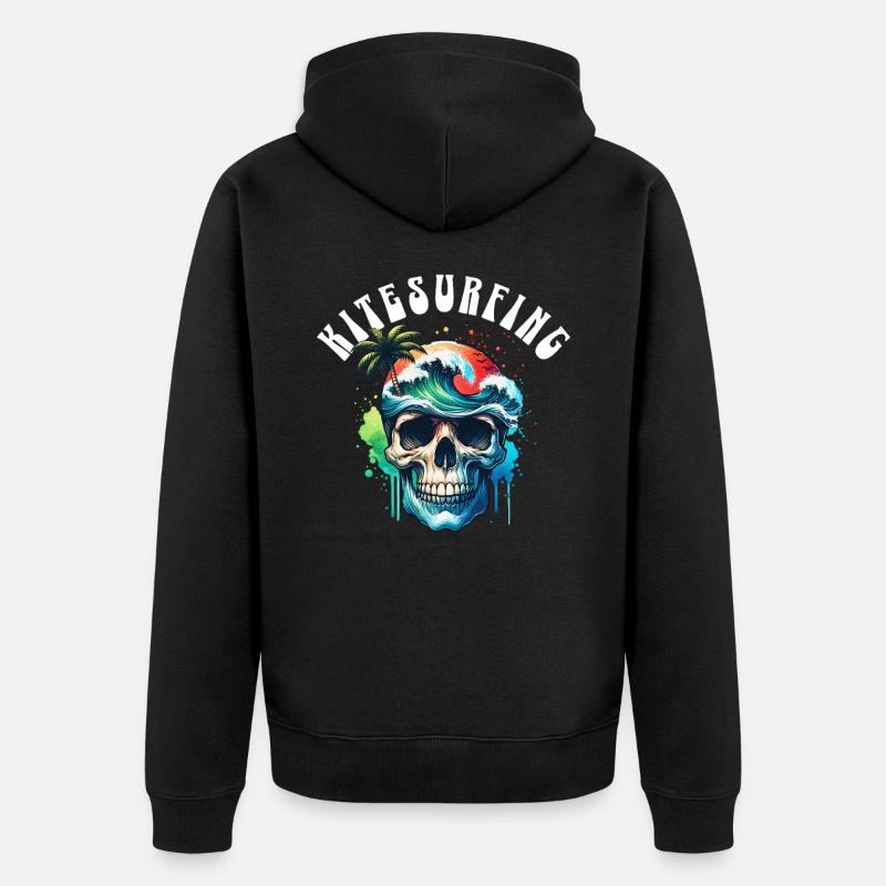 Kitesurf Kitesurfer Kiteboard - Veste à capuche bio Premium Unisexe - noir