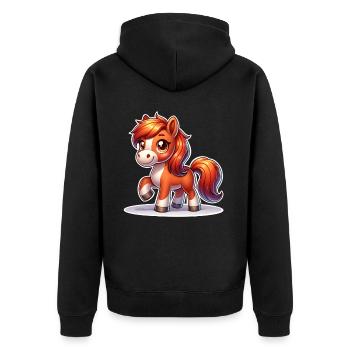 Cheval - Veste à capuche bio Premium Unisexe - noir - Dos - Nico (187cm)