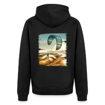 Kitesurf Kitesurfer Kiteboard - Veste à capuche bio Premium Unisexe - noir - Dos - Nico (187cm)