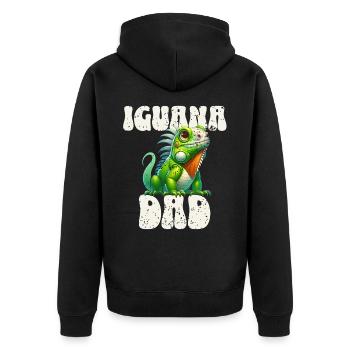 Iguana Dad - Unisex Premium Organic Zip Hoodie - black - Back - Nico (187cm)
