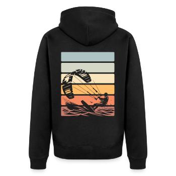 Kitesurf Kitesurfer Kiteboard - Veste à capuche bio Premium Unisexe - noir - Dos - Nico (187cm)