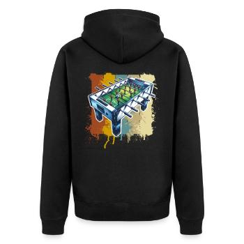 Foosball table table football - Unisex Premium Organic Zip Hoodie - black - Back - Nico (187cm)